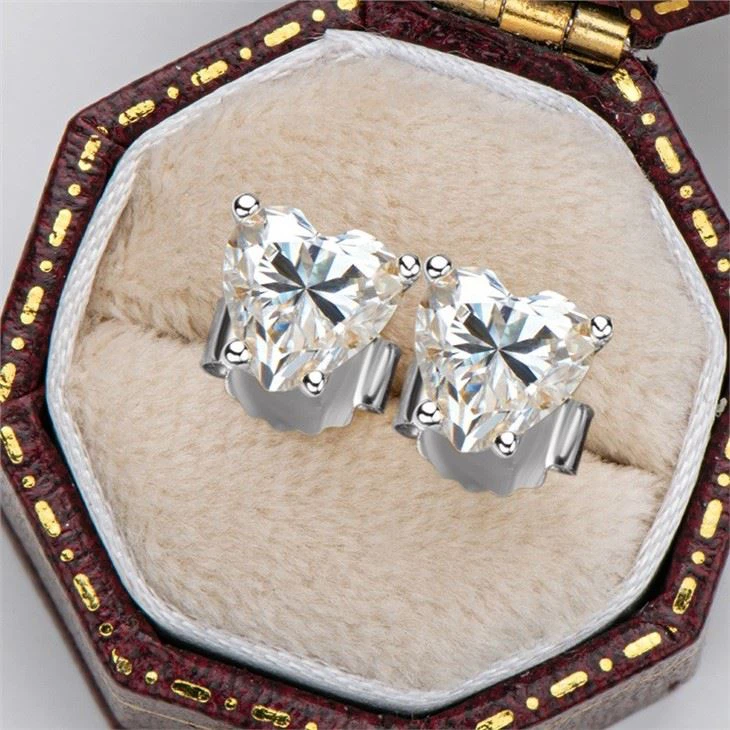 100% Real 0.5-1ct Moissanite With GRA Certification Sterling Silver S925 Stud Earrings For Women Wedding Party Fine Jewelry