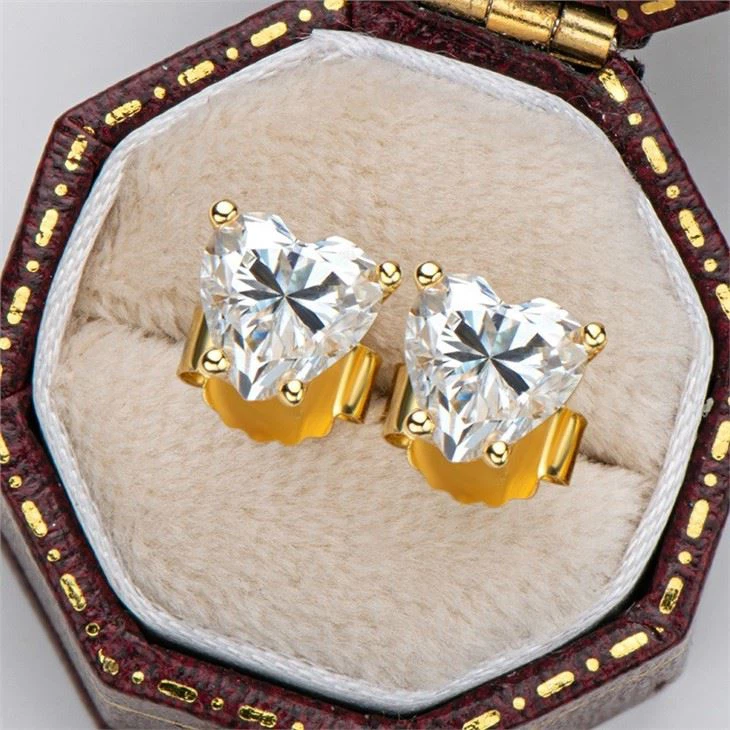 100% Real 0.5-1ct Moissanite With GRA Certification Sterling Silver S925 Stud Earrings For Women Wedding Party Fine Jewelry