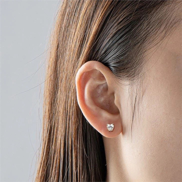 100% Real 0.5-1ct Moissanite With GRA Certification Sterling Silver S925 Stud Earrings For Women Wedding Party Fine Jewelry