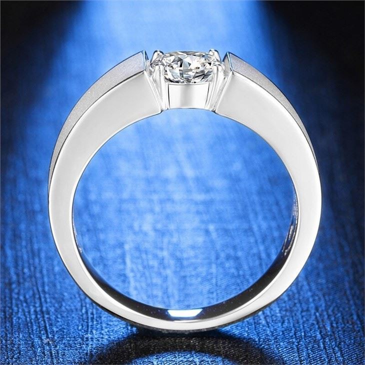 1CT Real Moissanite Ring Sterling Silver S925 Single Stone Rings Engagement Party Fine Jewelry GRA Certification D Color