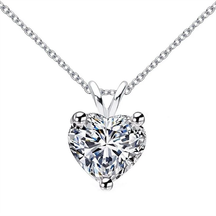 Real 1 Carat Moissanite Pendant Hearts And Arrows 925 Sterling Silver Chain Necklace For Women Wedding Party Gifts Fine Jewelry
