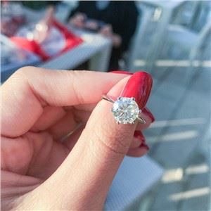 Classic 0.5-3.0ct Round Brilliant Cut D-E Color Moissanite Diamond Ring Certified Created Real 925 Silver Engagement Ring