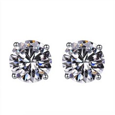 Moissanite 0.2-2 Carats Rose Gold White Earrings 925 Sterling Silver Shining Stud Earings For Women Wedding Fine Jewelry GRA