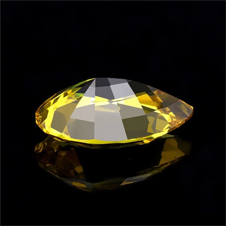 Wholesale Fancy Vivid Yellow Pear Cut Sapphire Loose Gemstone