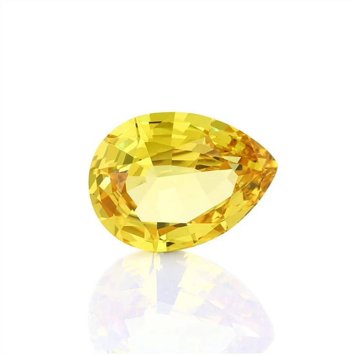 Wholesale Fancy Vivid Yellow Pear Cut Sapphire Loose Gemstone